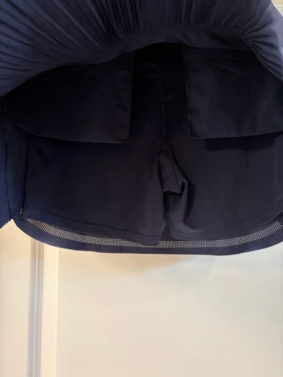 Lucky In Love Racer Rib Pleated Skirt- Navy, size XS - Picture 5 of 7